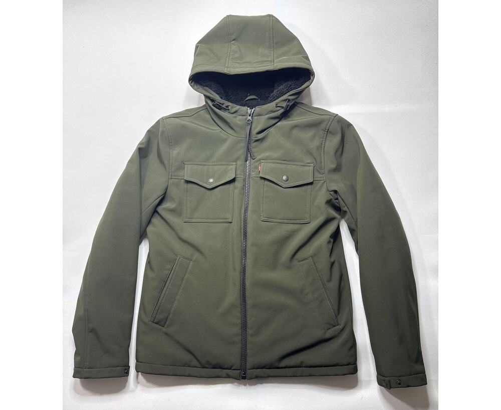 Levi's Men's Soft Shell 2 Pocket Sherpa Lined Hooded Trucker Jacket - Size S